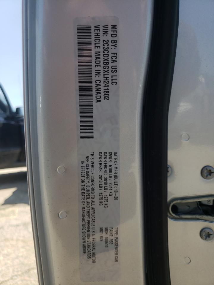 Photo 10 from auction – 2020 DODGE CHARGER with VIN 2C3CDXBGXLH241802