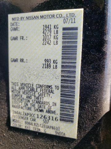 Photo 10 from auction – 2012 NISSAN ALTIMA with VIN 1N4AL2AP3CC126316