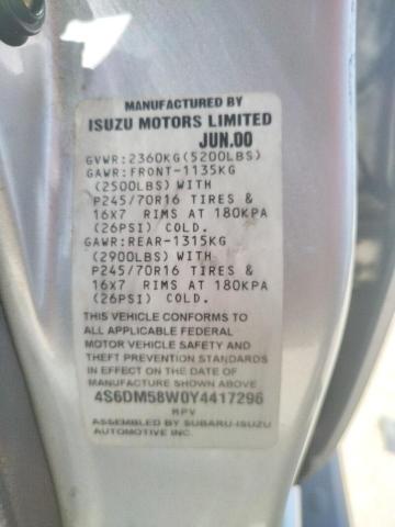 Фото 10 с аукциона – 2000 HONDA PASSPORT E с VIN 4S6DM58W0Y4417296