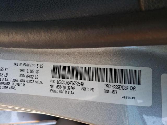 Photo 10 from auction – 2015 CHRYSLER 200 LIMITE with VIN 1C3CCCAB4FN702540