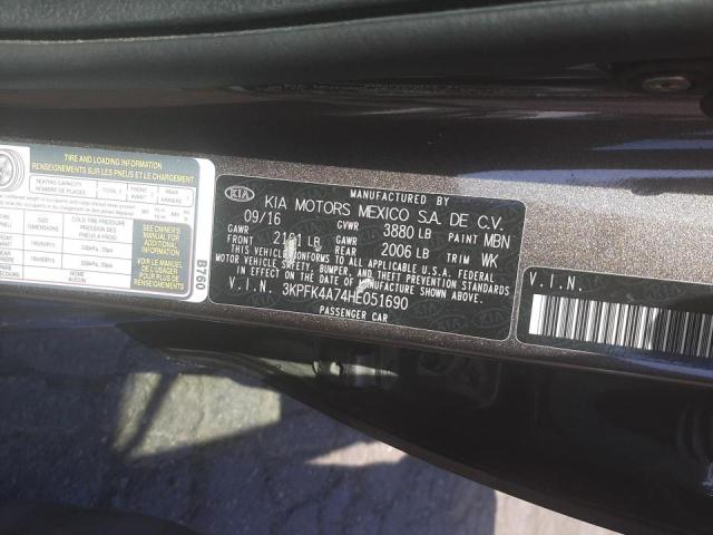 Photo 10 from auction – 2017 KIA FORTE LX with VIN 3KPFK4A74HE051690