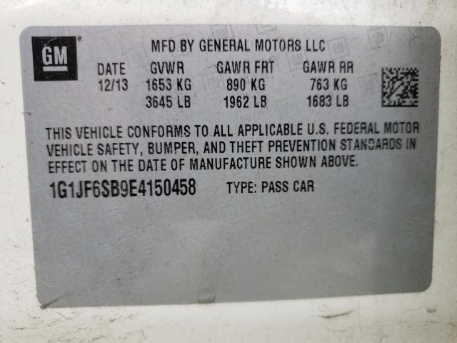 Photo 10 from auction – 2014 CHEVROLET SONIC LTZ with VIN 1G1JF6SB9E4150458