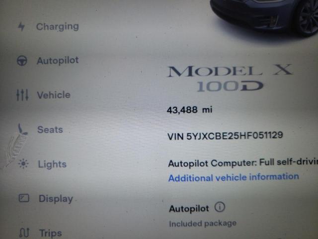 Photo 8 from auction – 2017 TESLA MODEL X with VIN 5YJXCBE25HF051129