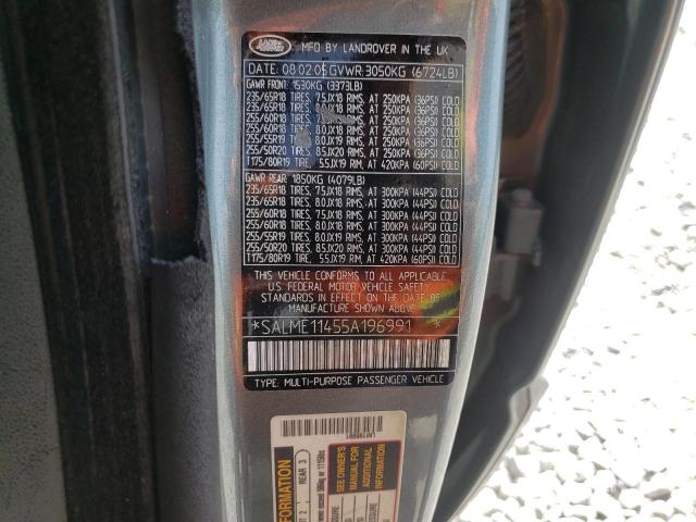 Photo 10 from auction – 2005 LAND ROVER RANGE ROVE with VIN SALME11455A196991