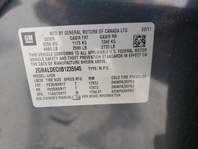 Photo 10 from auction – 2011 CHEVROLET EQUINOX LT with VIN 2GNALDEC8B1235945