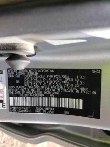 Photo 10 from auction – 2004 TOYOTA HIGHLANDER with VIN JTEGD21A440080989