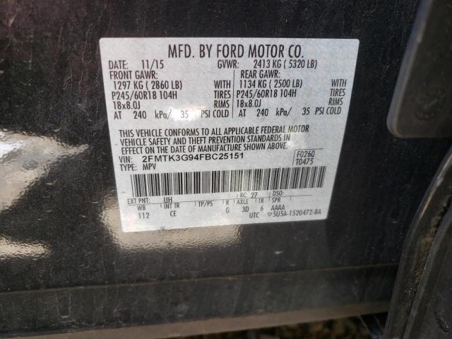 Photo 10 from auction – 2015 FORD EDGE SE with VIN 2FMTK3G94FBC25151