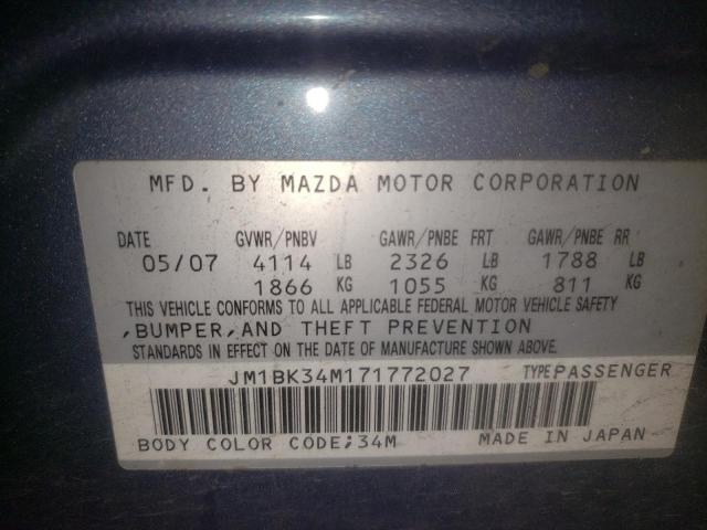 Photo 10 from auction – 2007 MAZDA SPEED 3 with VIN JM1BK34M171772027
