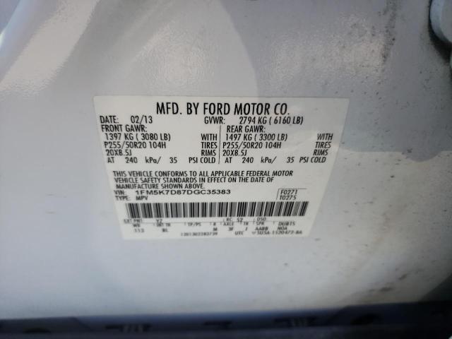 Photo 10 from auction – 2013 FORD EXPLORER X with VIN 1FM5K7D87DGC35383