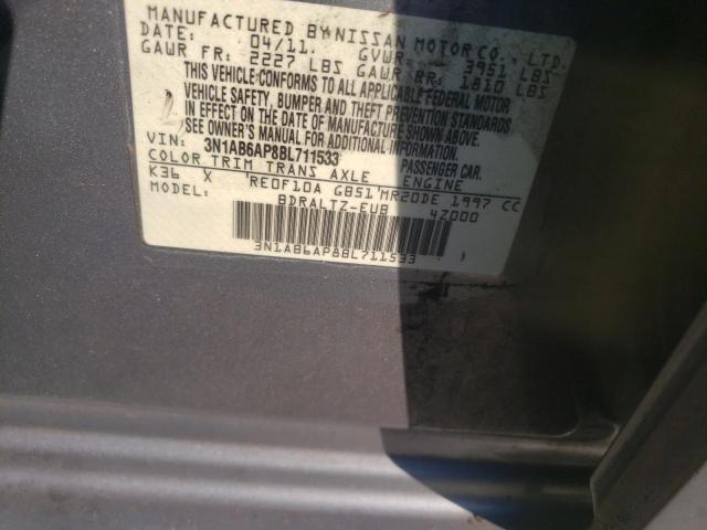 Photo 10 from auction – 2011 NISSAN SENTRA 2.0 with VIN 3N1AB6AP8BL711533