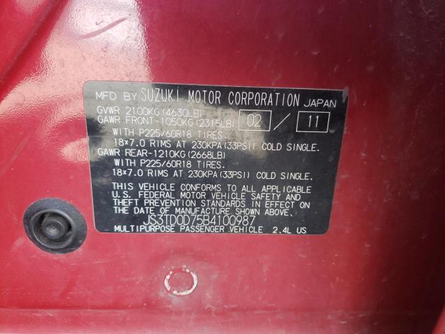 Photo 10 from auction – 2011 SUZUKI GRAND VITA with VIN JS3TD0D75B4100987