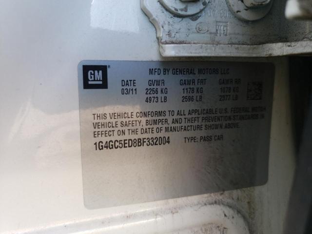 Photo 10 from auction – 2011 BUICK LACROSSE C with VIN 1G4GC5ED8BF332004