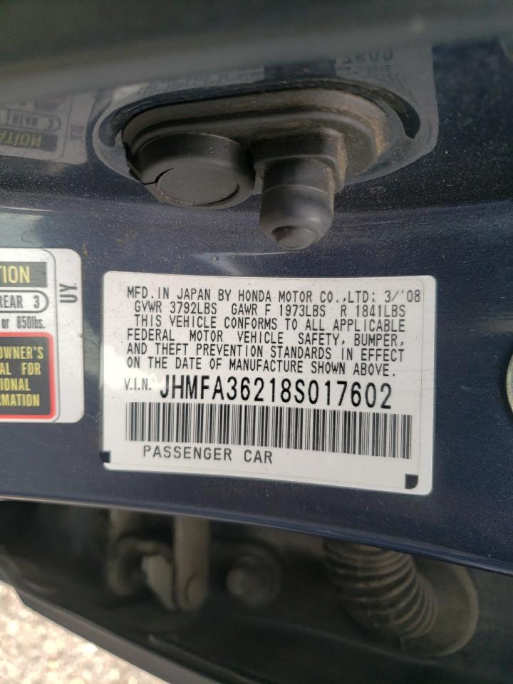 Photo 10 from auction – 2008 HONDA CIVIC HYBR with VIN JHMFA36218S017602