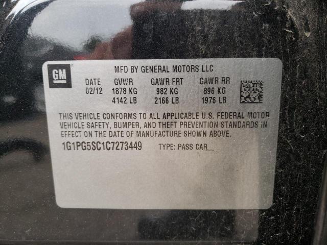 CHEVROLET CRUZE LT 2012 with VIN 1G1PG5SC1C7273449 - Photo from auction