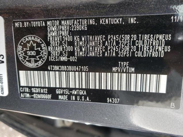 Photo 10 from auction – 2011 TOYOTA VENZA with VIN 4T3BK3BB3BU047105