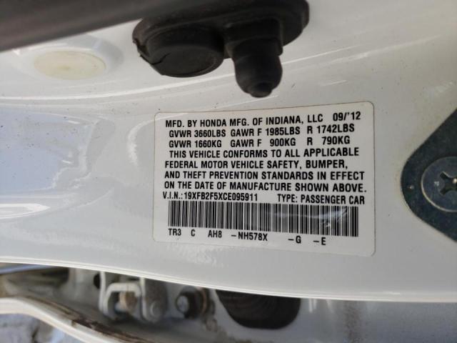 Photo 10 from auction – 2012 HONDA CIVIC with VIN 19XFB2F5XCE095911