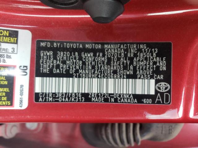 Photo 10 from auction – 2014 TOYOTA COROLLA L with VIN 2T1BURHE4EC068834