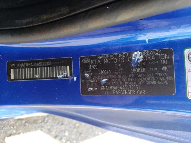 Photo 10 from auction – 2010 KIA FORTE SX with VIN KNAFW6A34A5172151