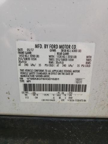 Photo 10 from auction – 2017 FORD EXPLORER S with VIN 1FM5K8GT6HGD10201
