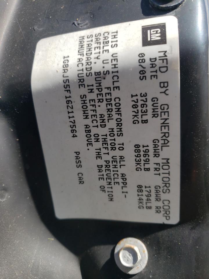 Photo 11 from auction – 2006 SATURN ION LEVEL with VIN 1G8AJ55F16Z117564
