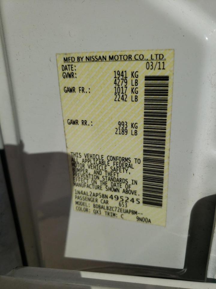 Photo 20 from auction – 2011 NISSAN ALTIMA BAS with VIN 1N4AL2AP5BN495245