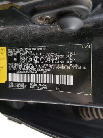 LEXUS RX 330 2005 with VIN JTJHA31U050083520 - Photo from auction