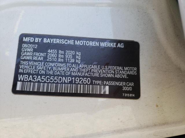 Photo 10 from auction – 2013 BMW 328 I with VIN WBA3A5G55DNP19260