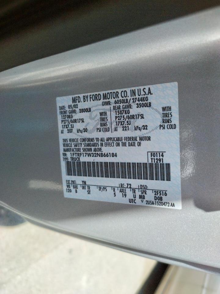 Zdjęcie 10 z aukcji – 2002 FORD F150 z VIN 1FTRF17W32NB66184