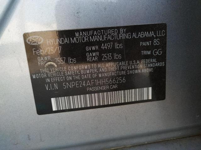 Photo 10 from auction – 2017 HYUNDAI SONATA SE with VIN 5NPE24AF1HH566256