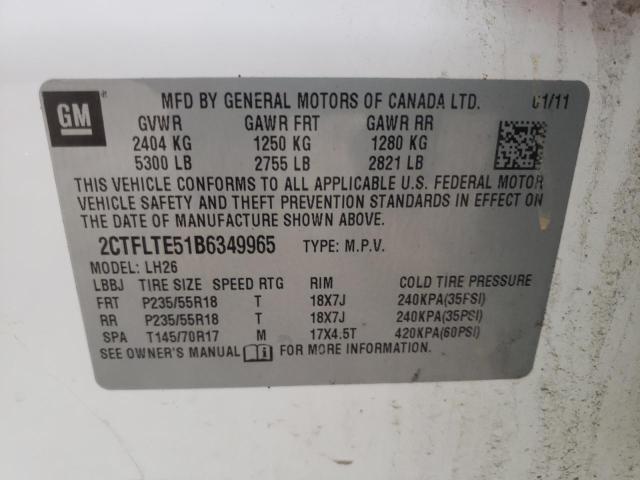 Photo 10 from auction – 2011 GMC TERRAIN SL with VIN 2CTFLTE51B6349965