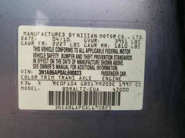 Photo 10 from auction – 2010 NISSAN SENTRA 2.0 with VIN 3N1AB6AP0AL690823