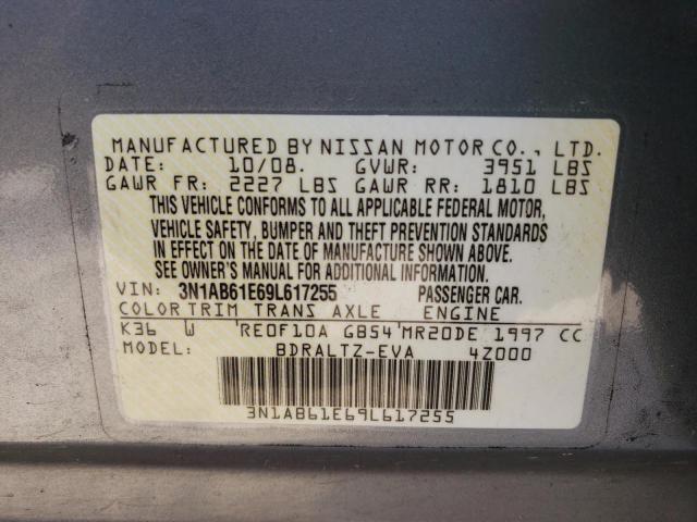 Photo 10 from auction – 2009 NISSAN SENTRA 2.0 with VIN 3N1AB61E69L617255
