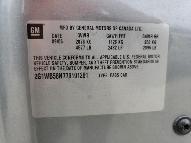 CHEVROLET IMPALA LS 2007 with VIN 2G1WB58N779191281 - Photo from auction