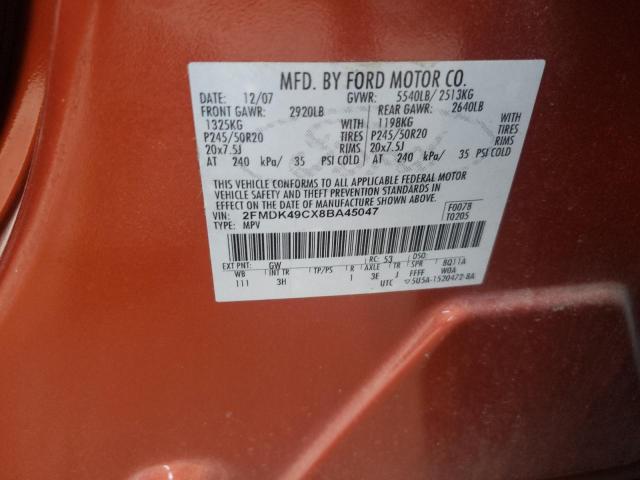 Photo 10 from auction – 2008 FORD EDGE LIMIT with VIN 2FMDK49CX8BA45047