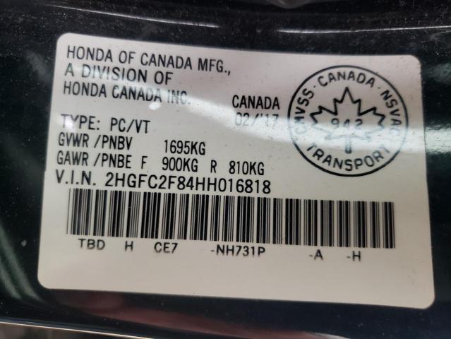 Photo 10 from auction – 2017 HONDA CIVIC EX with VIN 2HGFC2F84HH016818