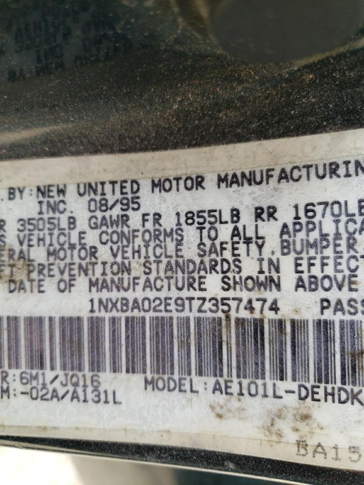 Photo 10 from auction – 1996 TOYOTA COROLLA with VIN 1NXBA02E9TZ357474