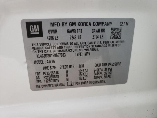 Photo 10 from auction – 2014 BUICK ENCORE PRE with VIN KL4CJDSB1EB687883