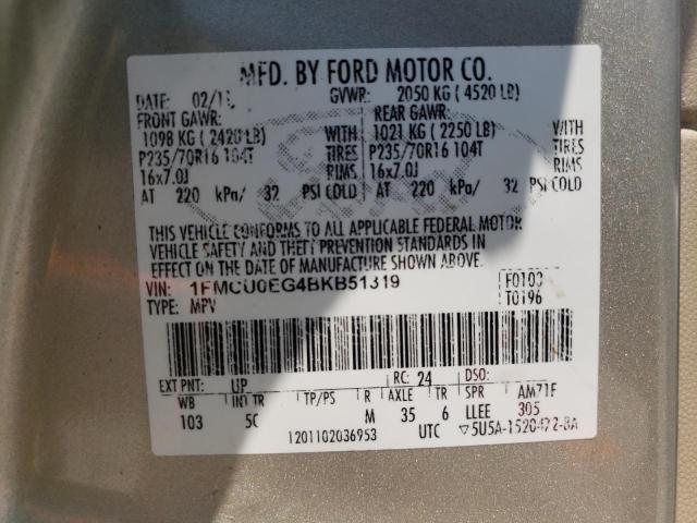 Photo 10 from auction – 2011 FORD ESCAPE LIM with VIN 1FMCU0EG4BKB51319