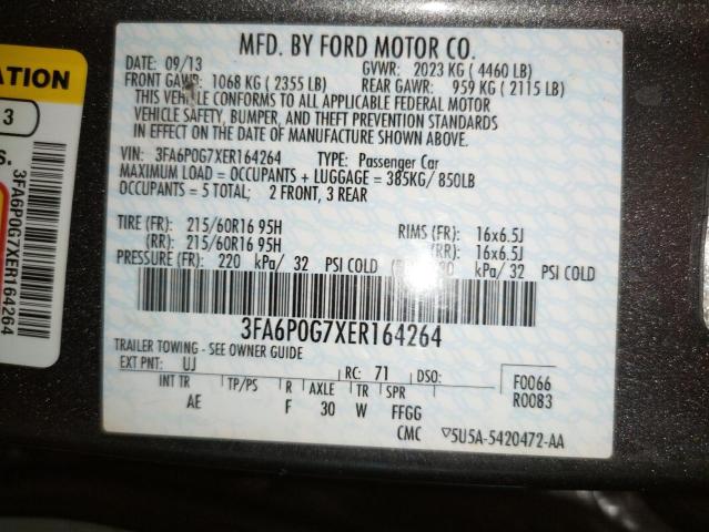 Photo 10 from auction – 2014 FORD FUSION S with VIN 3FA6P0G7XER164264