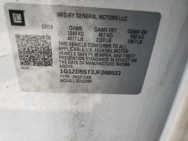 Photo 10 from auction – 2018 CHEVROLET MALIBU LT with VIN 1G1ZD5ST3JF268533