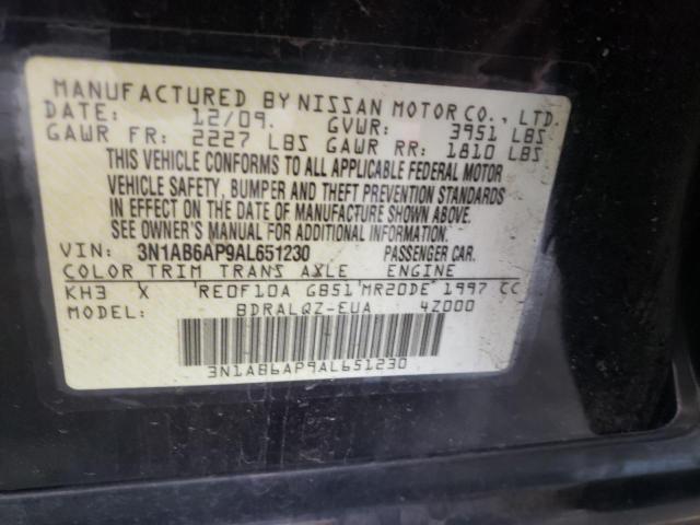 Photo 10 from auction – 2010 NISSAN SENTRA 2.0 with VIN 3N1AB6AP9AL651230