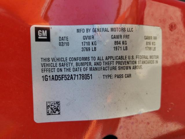 Photo 10 from auction – 2010 CHEVROLET COBALT 1LT with VIN 1G1AD5F52A7178051