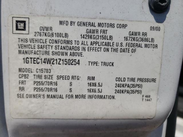 Photo 10 from auction – 2001 GMC NEW SIERRA with VIN 1GTEC14W21Z150254