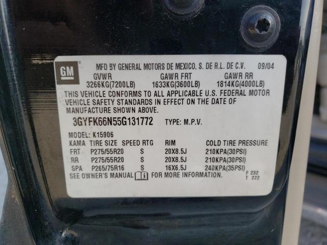 Photo 10 from auction – 2005 CADILLAC ESCALADE E with VIN 3GYFK66N55G131772