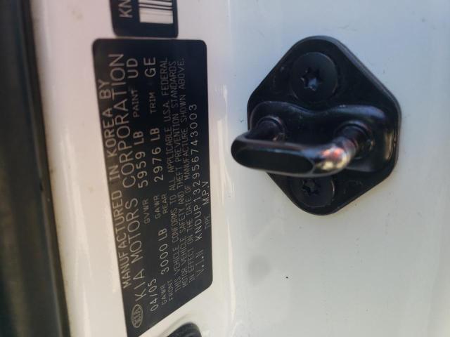 Photo 10 from auction – 2005 KIA SEDONA EX with VIN KNDUP132956743003