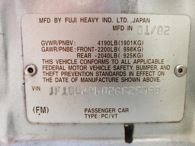 Photo 10 from auction – 2002 SUBARU IMPREZA WR with VIN JF1GG29602G828790