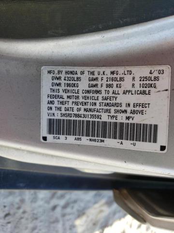 Photo 10 from auction – 2003 HONDA CR-V EX with VIN SHSRD78843U135592