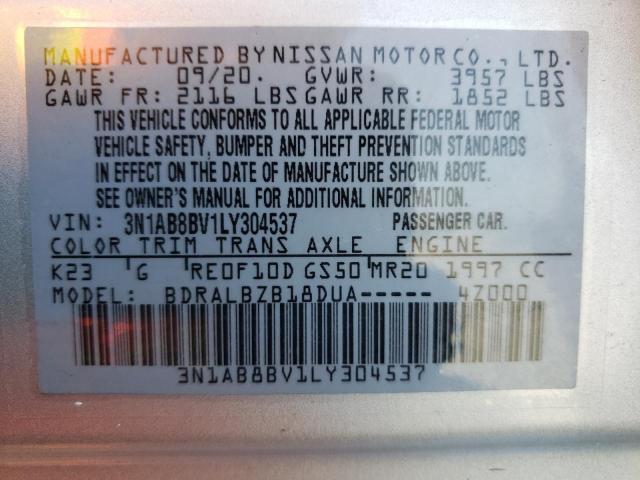 Photo 10 from auction – 2020 NISSAN SENTRA S with VIN 3N1AB8BV1LY304537
