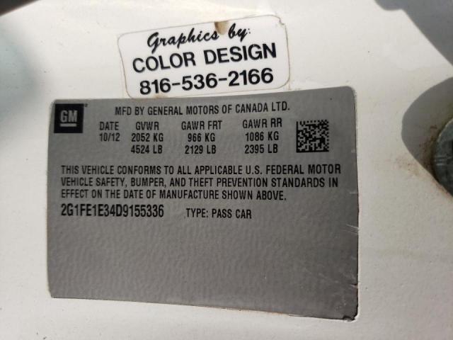 Photo 10 from auction – 2013 CHEVROLET CAMARO LS with VIN 2G1FE1E34D9155336