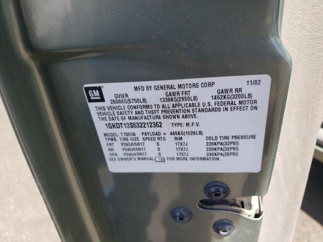 Photo 10 from auction – 2003 GMC ENVOY with VIN 1GKDT13S632212362
